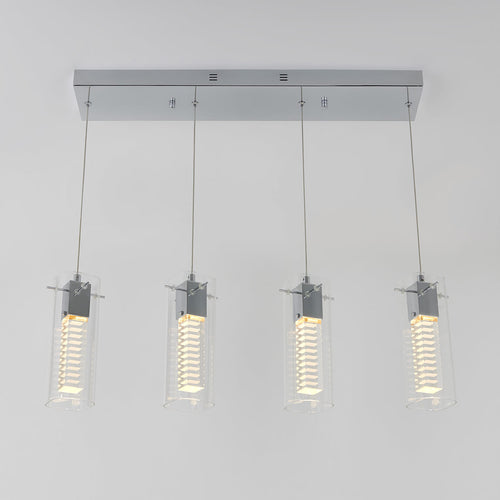 Hologram 4 Light Integrated LED Pendant