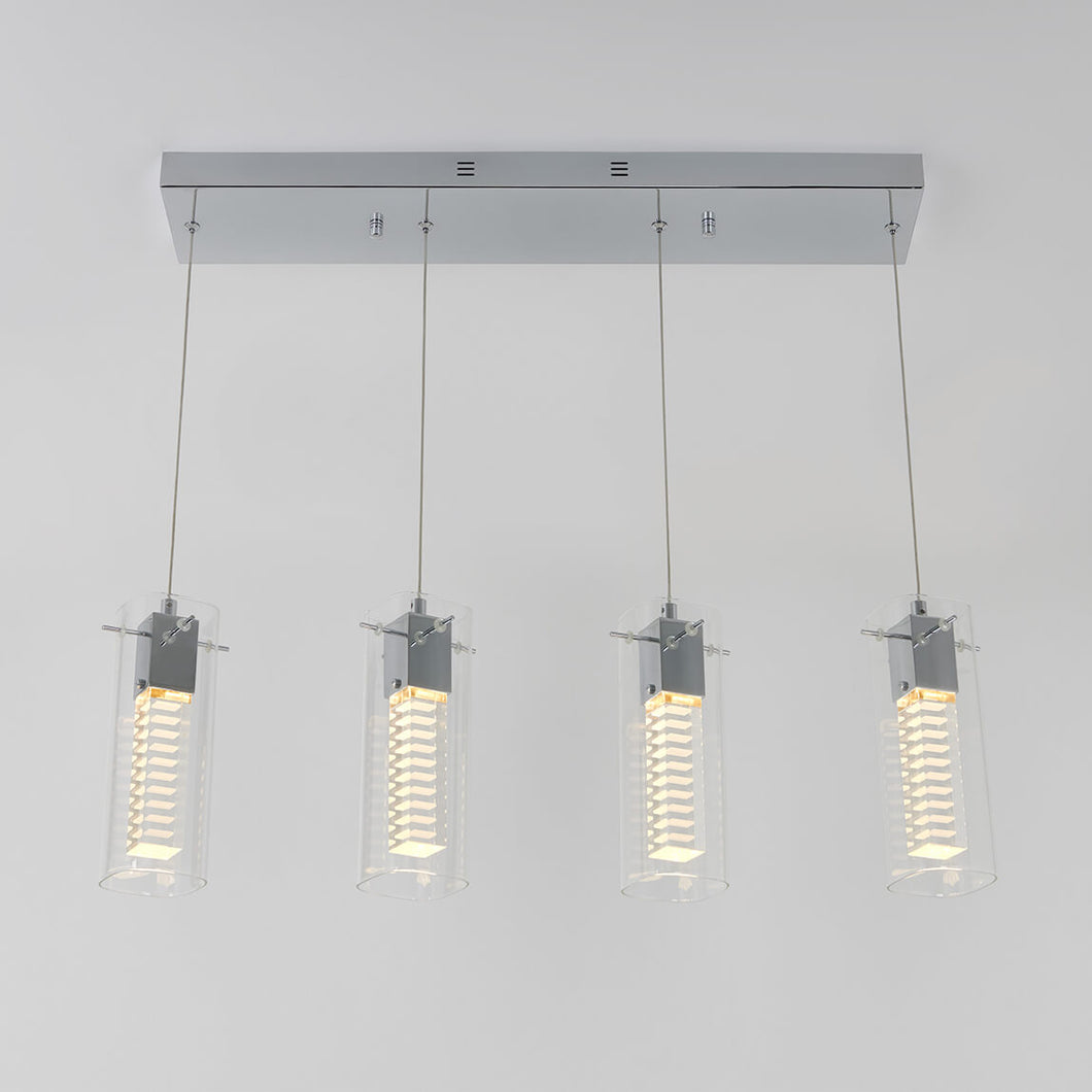 Hologram 4 Light Integrated LED Pendant