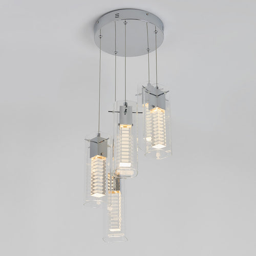 Hologram 5 Light Integrated LED Pendant