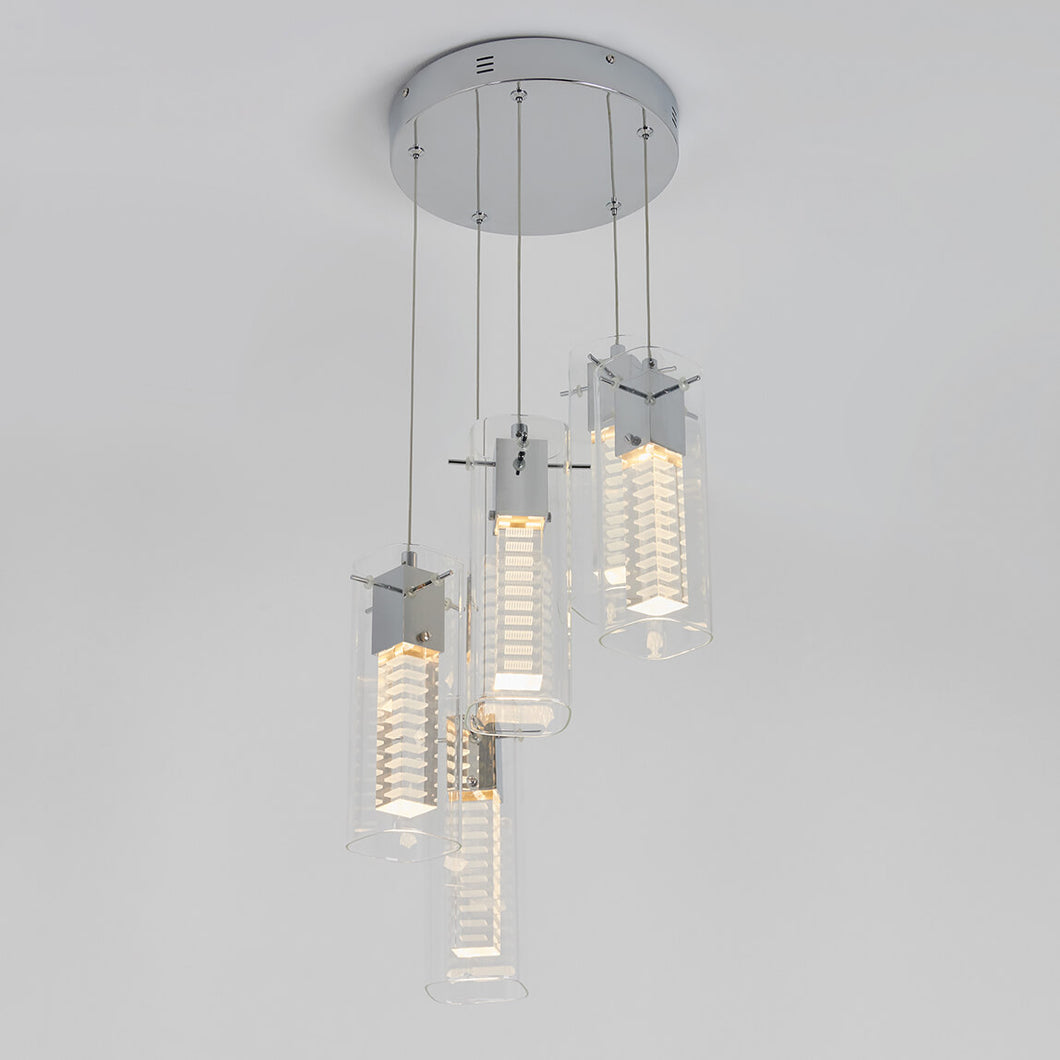 Hologram 5 Light Integrated LED Pendant