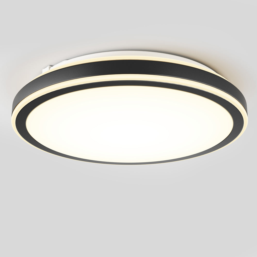 Altitude 15 in. LED modern flush mount light 5 CCT black