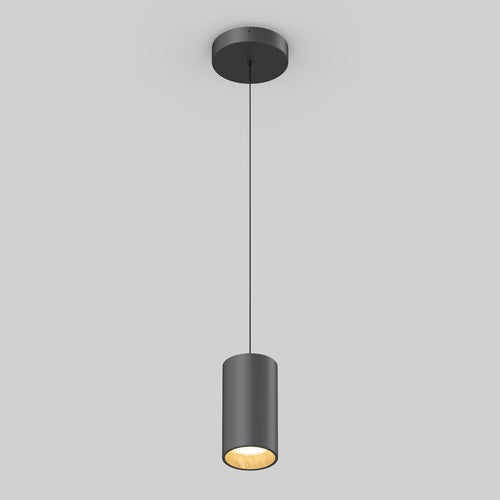 Alton mini LED pendant light 5 CCT black and wood effect