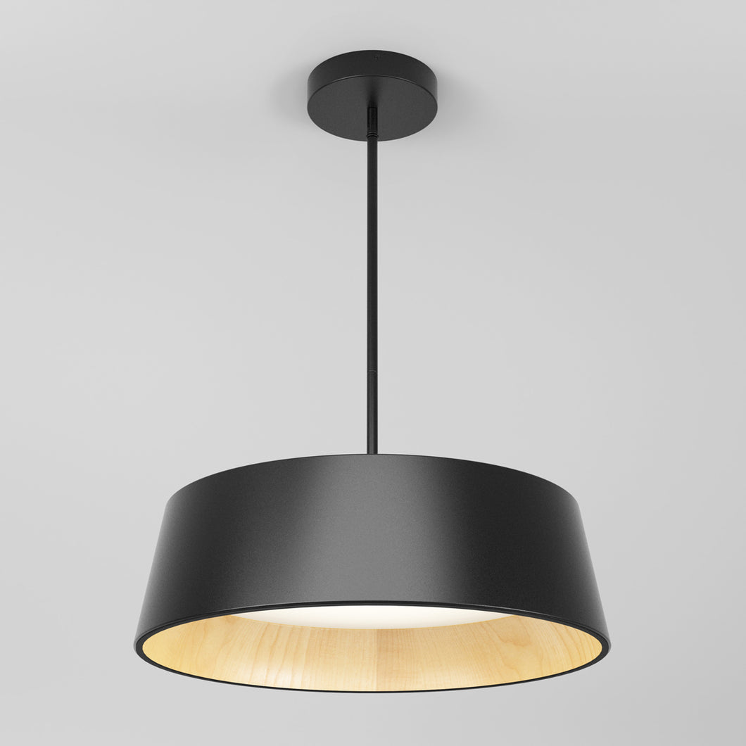 Alton modern LED pendant light 5 CCT black and wood