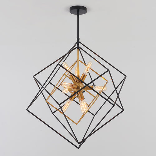 Imperium modern mid-century chandelier black and gold