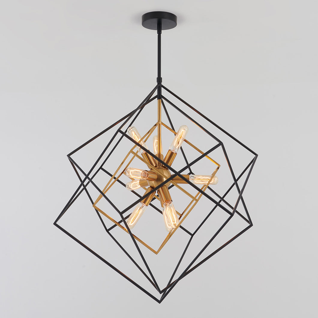 Imperium modern mid-century chandelier black and gold
