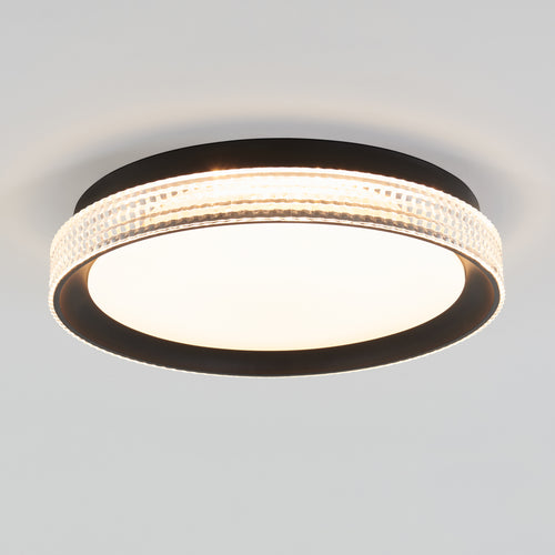 Aston 15 in. LED modern flush mount light 5 CCT black