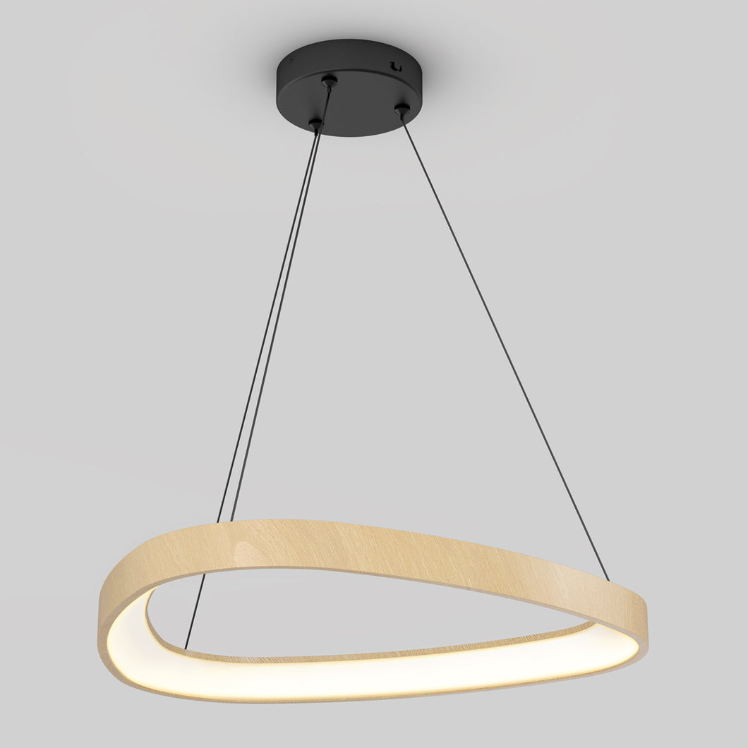 Bjorn modern LED pendant light 5 CCT wood effect