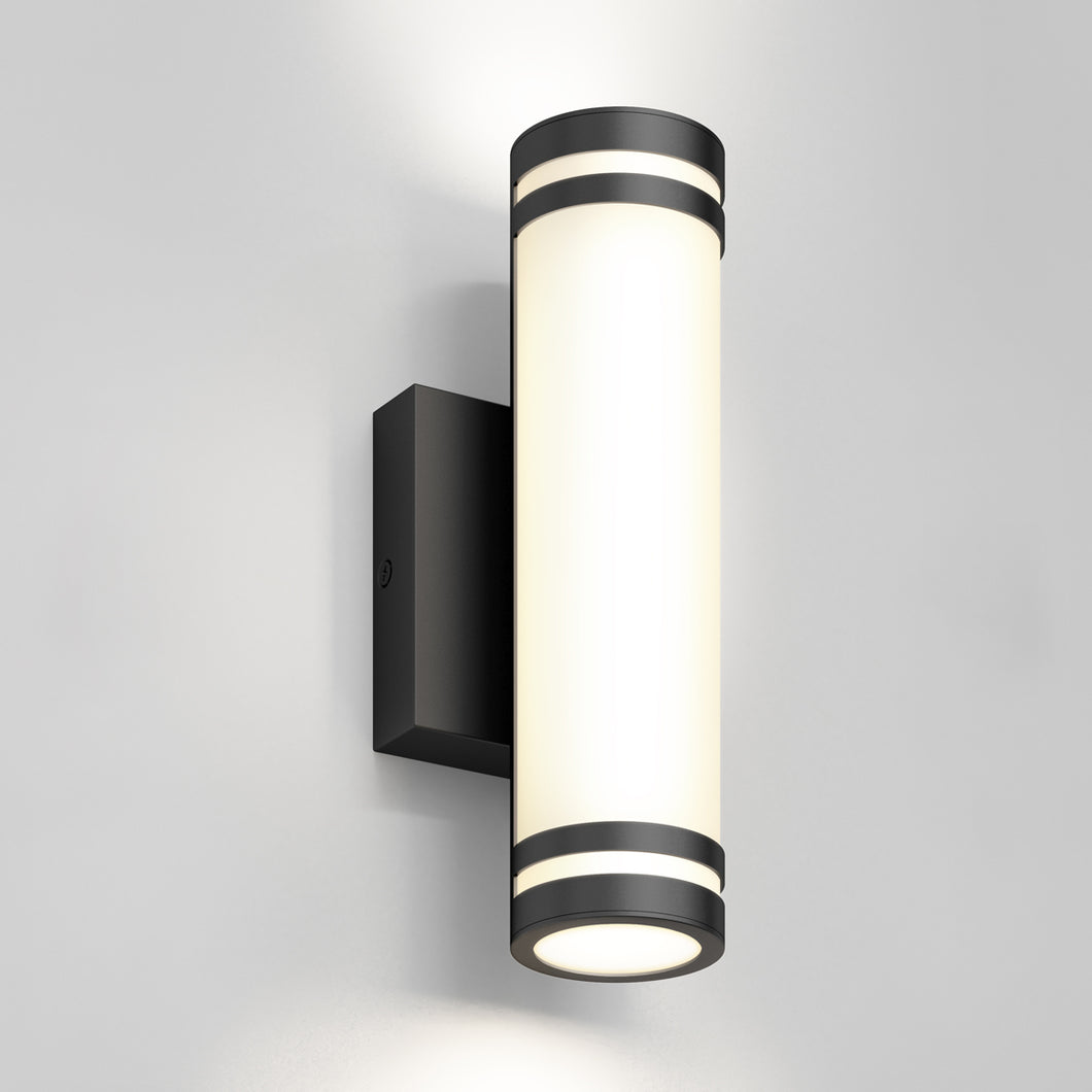 Bradley modern LED indoor/outdoor wall light 3CCT black