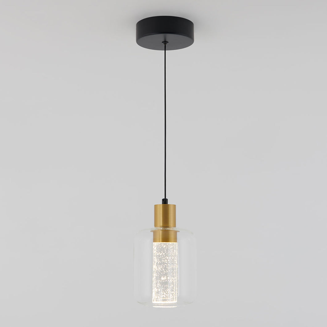 Champagne Globe modern LED pendant light black and gold