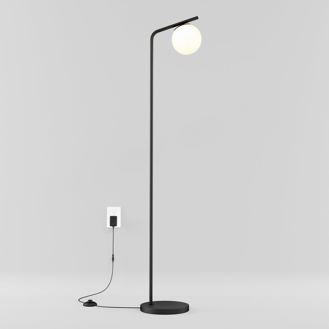 Clayton dimmable LED modern mid-century floor lamp black