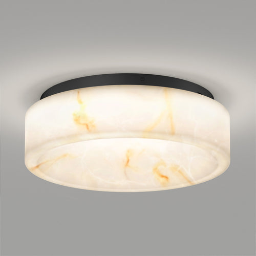 Clifford 15 in. flush mount light 5CCT alabaster-inspired