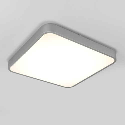 Europa 18 in. LED flush mount light silver - with remote