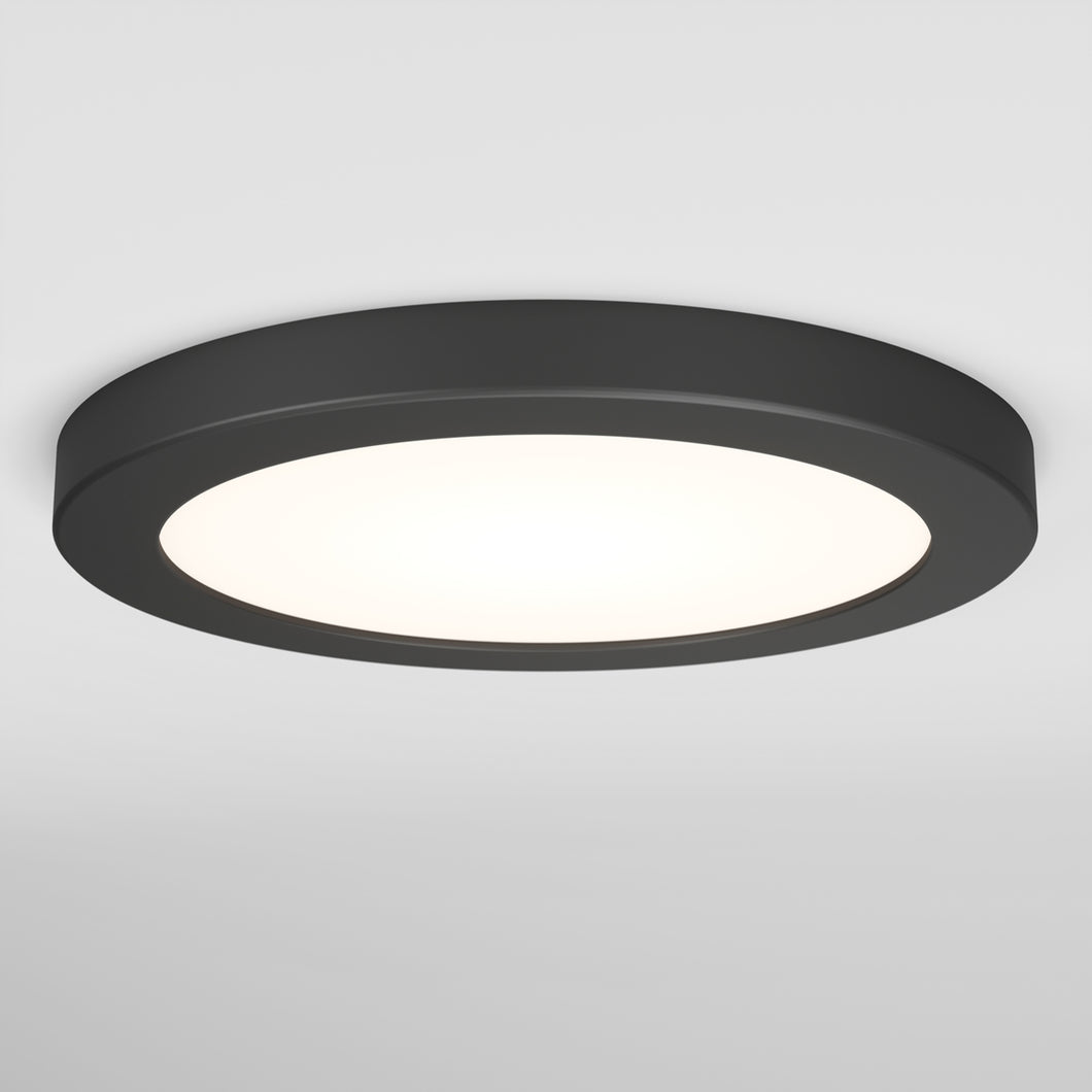 Europa Disk 7 in. LED modern flush mount light 3 CCT black