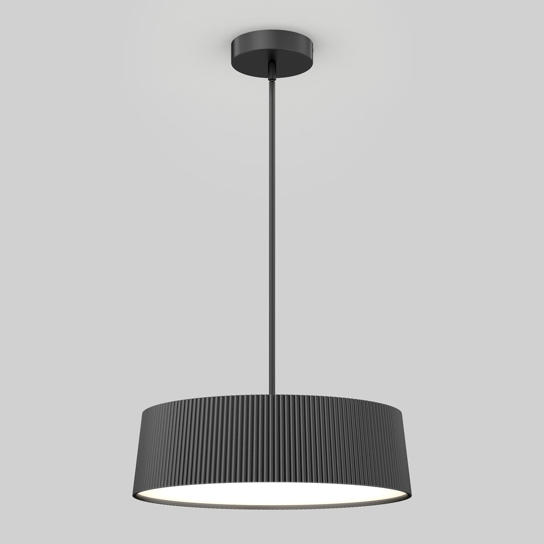 Groove Drum LED contemporary pendant light 3 CCT black
