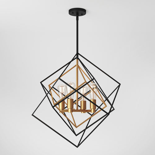Harmonium modern mid-century pendant light black and gold