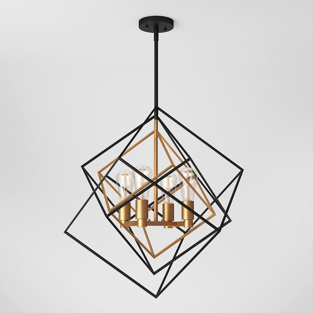 Harmonium modern mid-century pendant light black and gold