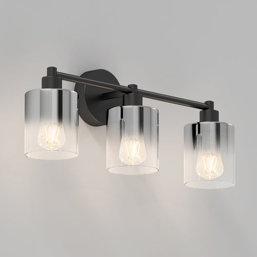 Haze modern 3-light bathroom vanity light black glass