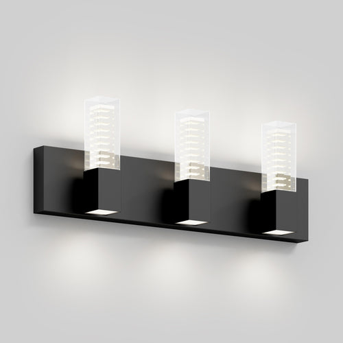 Hologram LED modern bathroom vanity light 5 CCT black