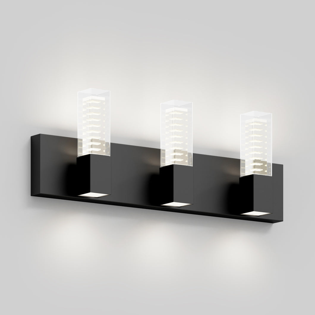 Hologram LED modern bathroom vanity light 5 CCT black