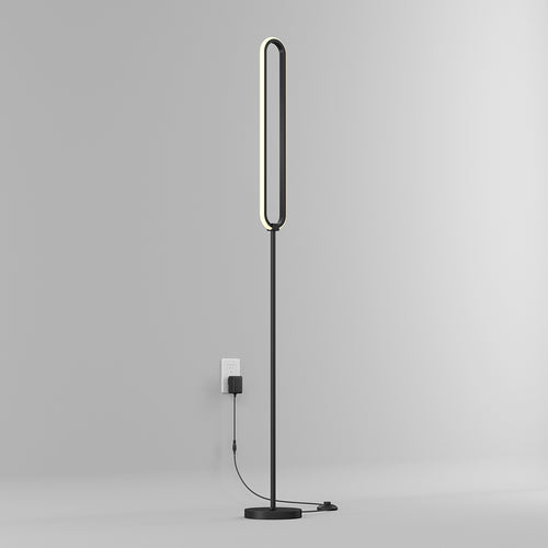 Leni dimmable LED modern floor lamp black