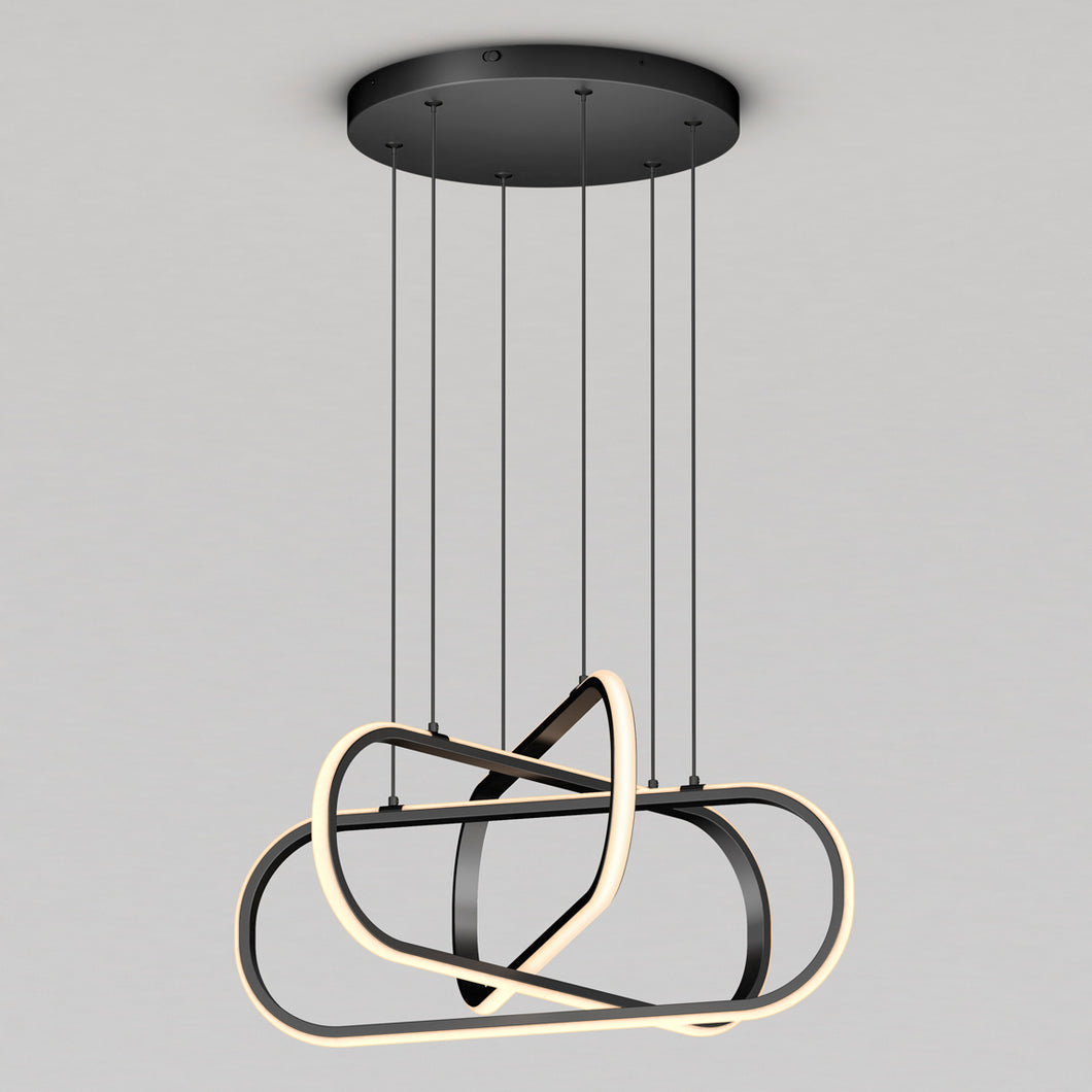 Lewis modern LED pendant light 3 CCT black