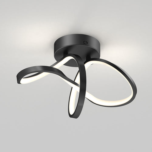 Loop modern LED flush mount light 3CCT black