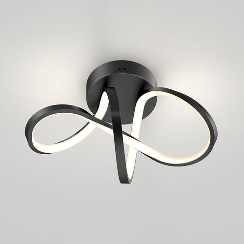 Loop modern LED flush mount light 3CCT black