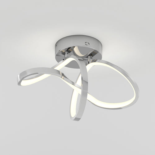 Loop modern LED flush mount light 3 CCT chrome