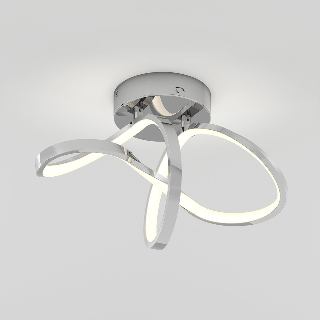 Loop modern LED flush mount light 3 CCT chrome