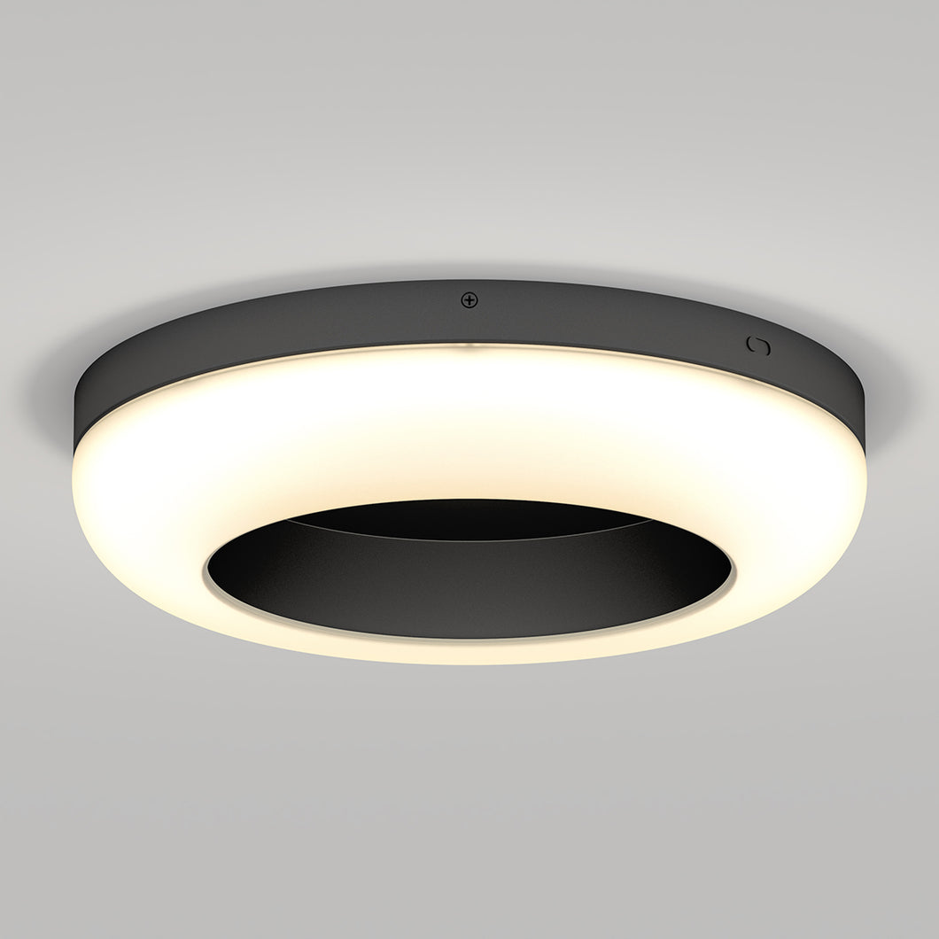 Louka 15 in. modern LED flush mount light 5 CCT black