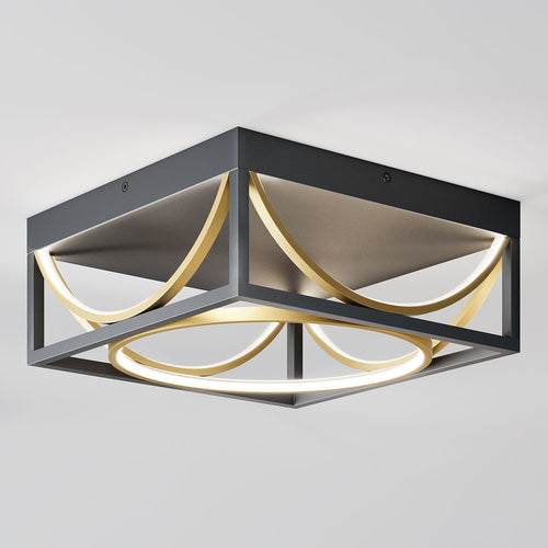 Luxury modern LED flush mount light black and gold