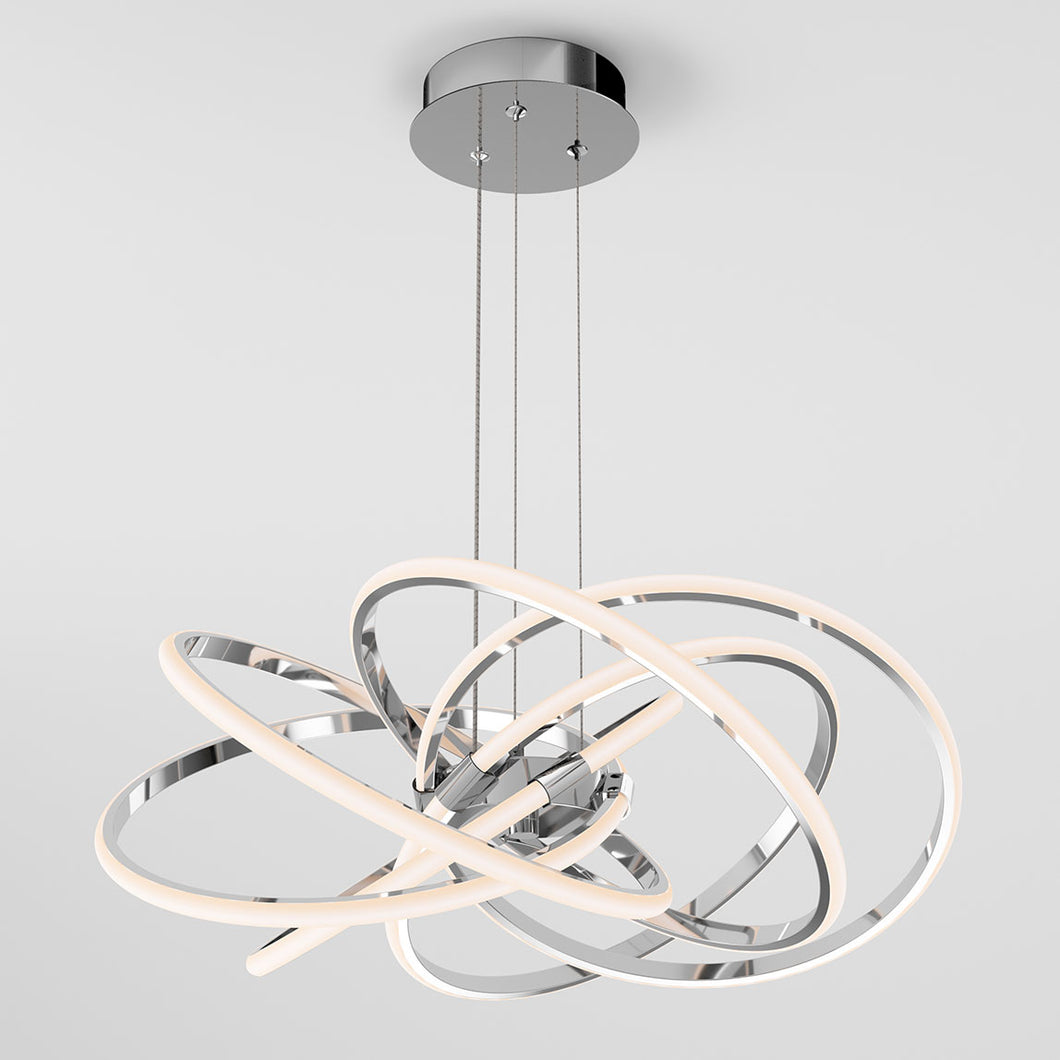 Maelstrom modern LED pendant light 5 CCT chrome