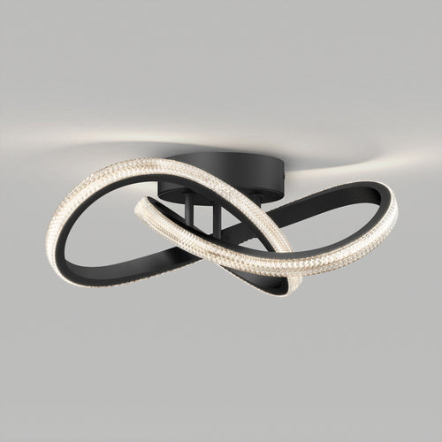 Morgan modern LED flush mount light 5 CCT black