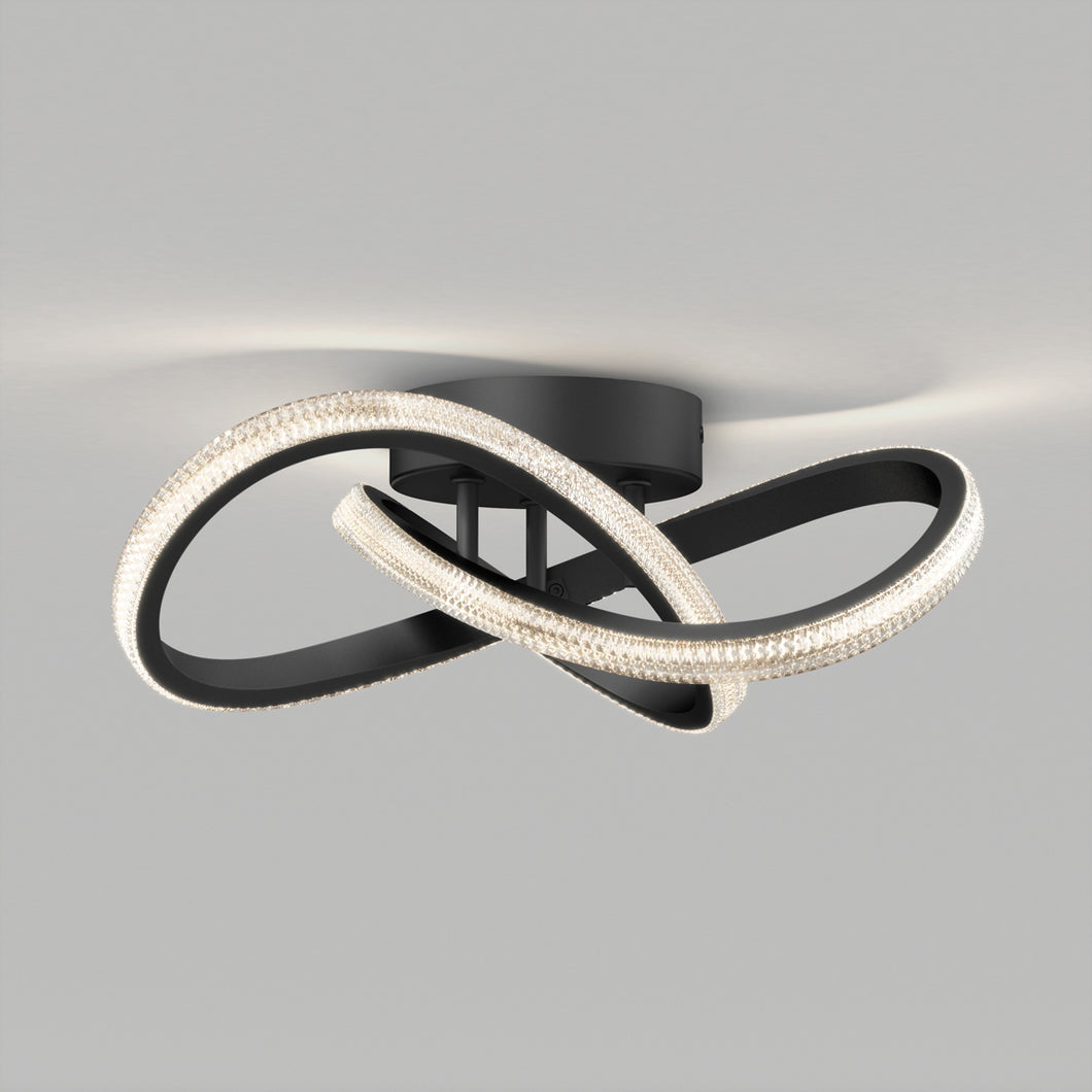 Morgan modern LED flush mount light 5 CCT black