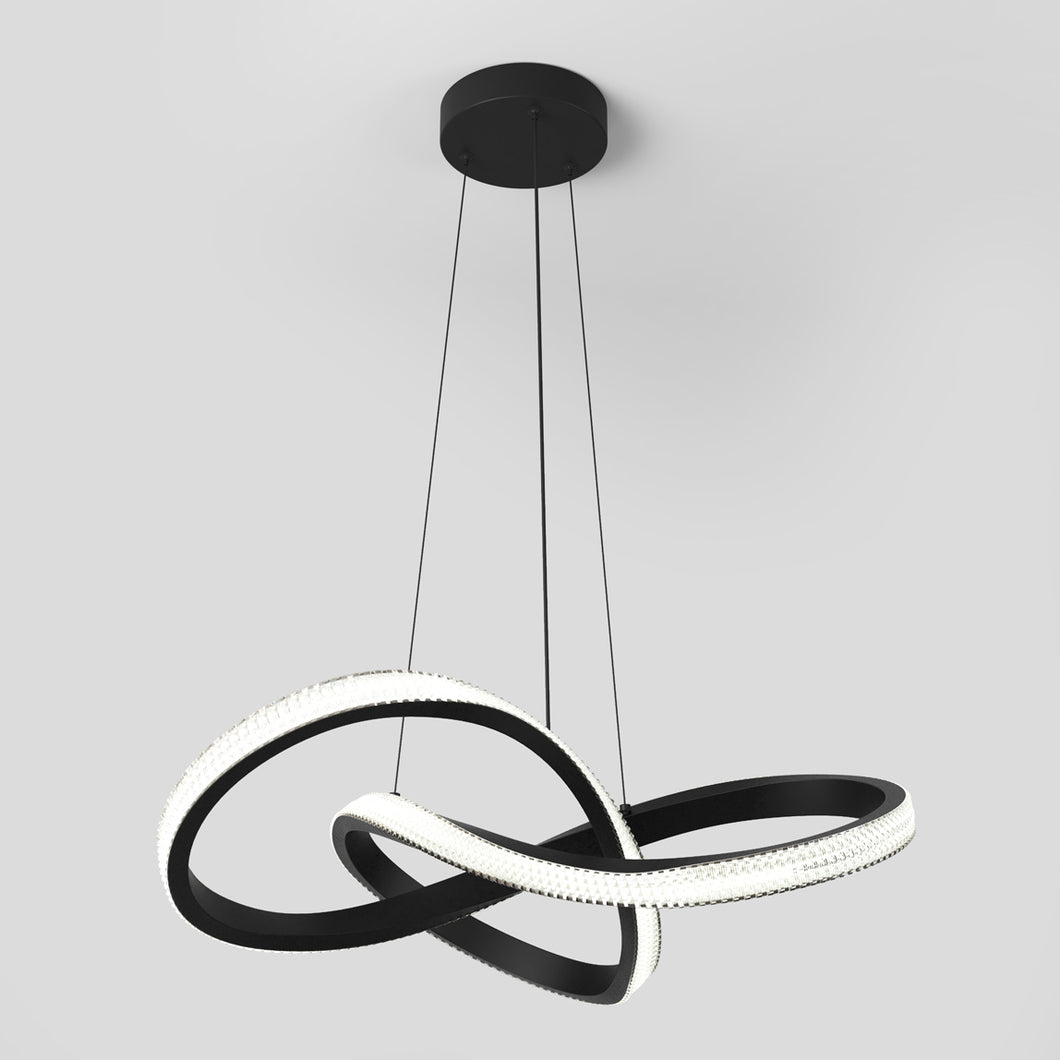 Morgan LED contemporary pendant light 5 CCT black