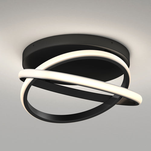 Orbia modern LED flush mount light 3CCT black