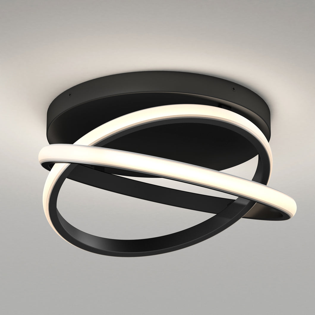 Orbia modern LED flush mount light 3CCT black