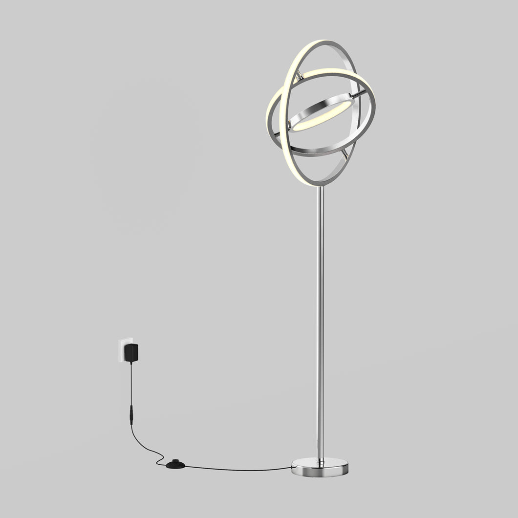 Pivot modern LED floor lamp 3CCT chrome