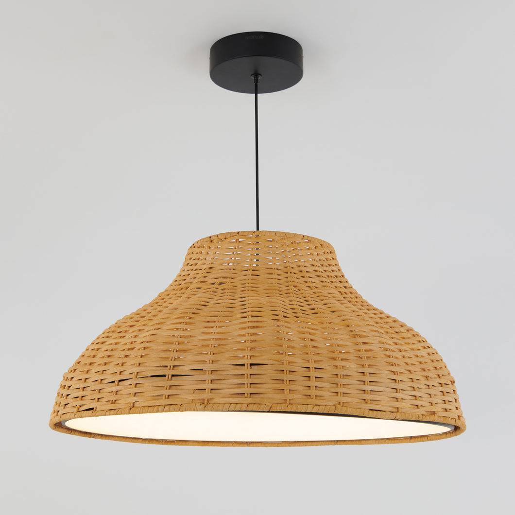 Raina LED pendant light 5 CCT black and rattan