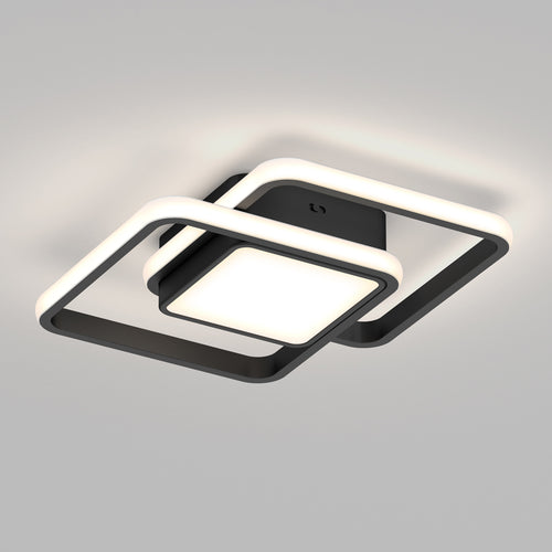 Romeson 11 in. LED modern flush mount light 5 CCT black