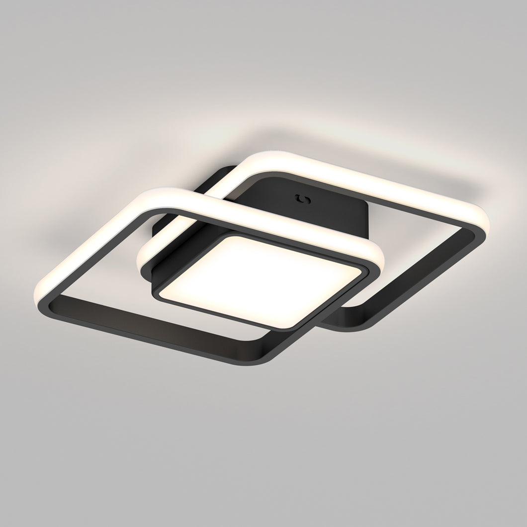 Romeson 11 in. LED modern flush mount light 5 CCT black