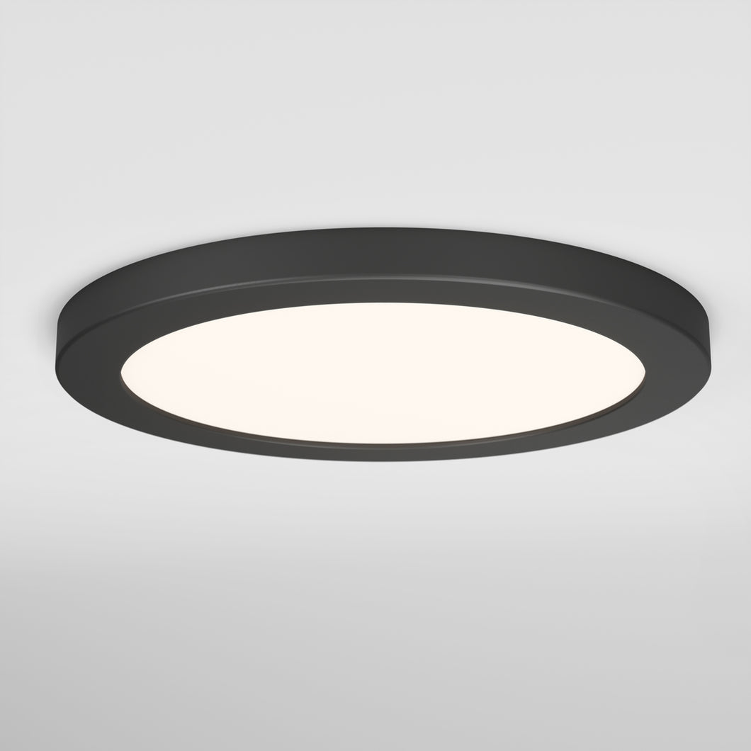 Europa Disk 9 in. LED modern flush mount light 3 CCT black