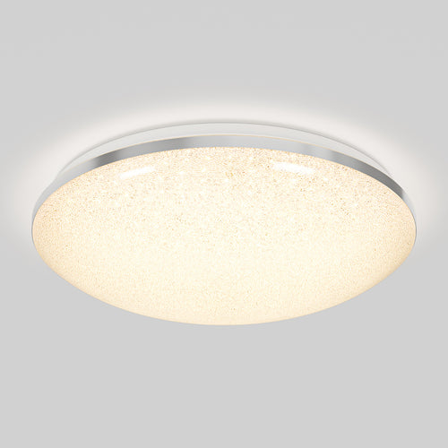 Sparkle 15 in. LED modern flush mount light 5 CCT chrome