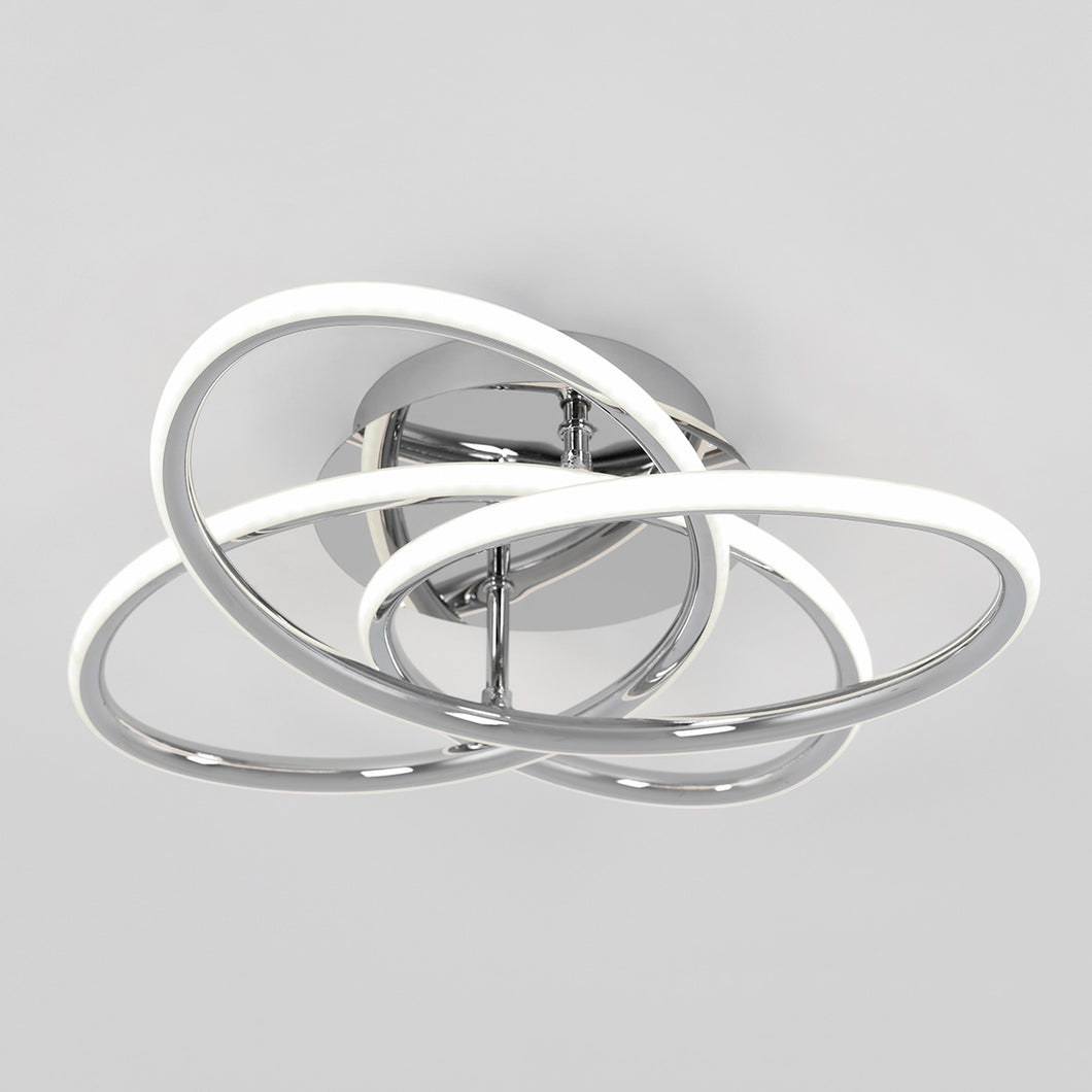 Swirl Butterfly LED contemporary flush mount light chrome