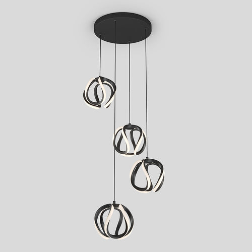 Vivaldi modern LED 4 light pendant 5 CCT black