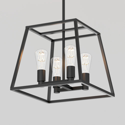 Carter Square 4-light Chandelier Black