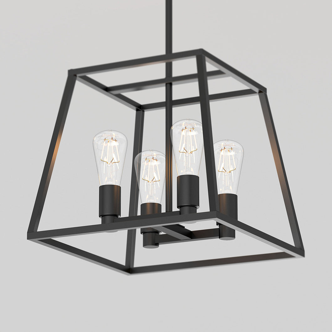 Carter Square 4-light Chandelier Black