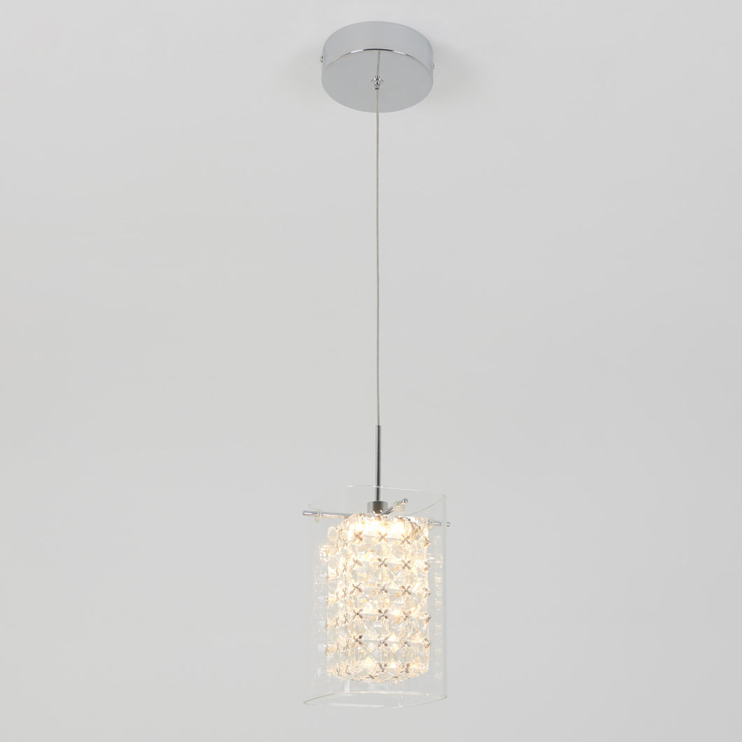 Crystal Cube 1-Light LED Pendant Light