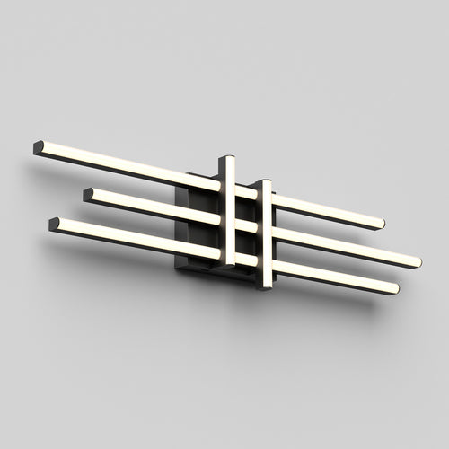 Grid Integrated LED Vanity Light Black