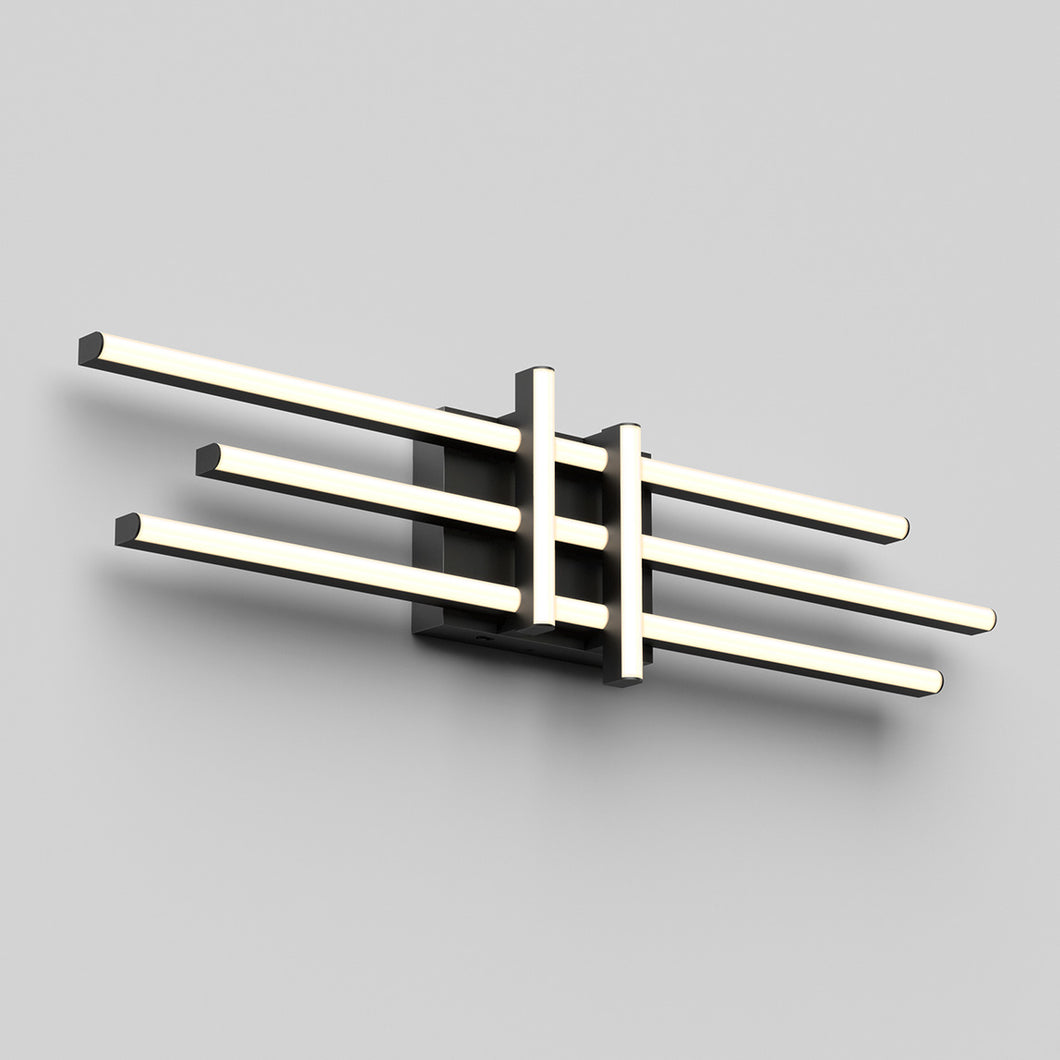 Grid Integrated LED Vanity Light Black